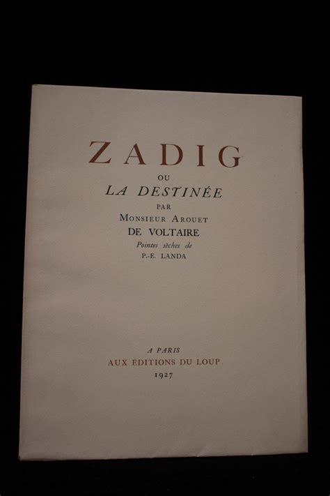 Voltaire Zadig Ou La Destinée Edition