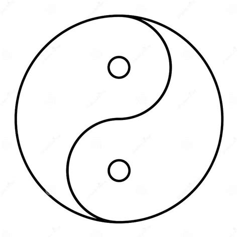 Yin Yang Symbol Of Harmony And Balance Line Icon Isolated On White