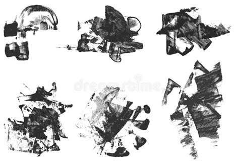 Set Of Grunge Textured Design Elements Stock Vector Illustration Of