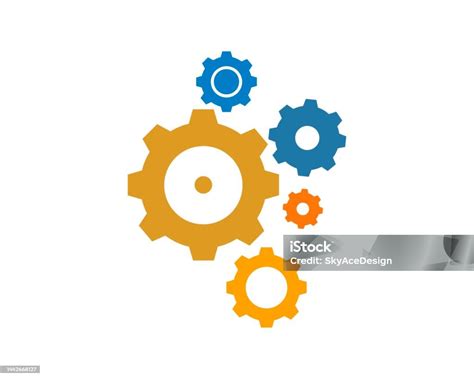 Colorful Gear Shape With Connection Stock Illustration Download Image
