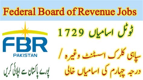 Fbr Latest Jobs August Apply Online Via Njp Gov Pk