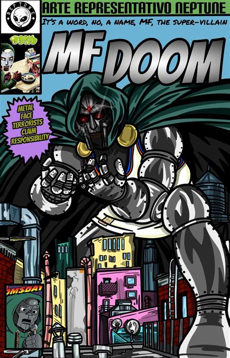 Mf Doom Comic Metal Face Marvel Super Villains Comic Book Cover