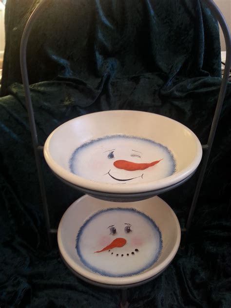 Pie Plate Snowmen Plates Snowman Decorative Plates Plates
