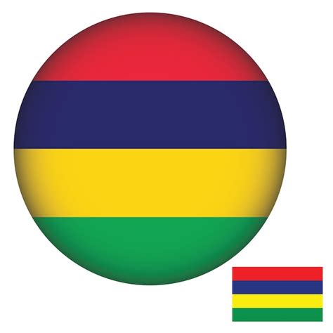 Premium Vector Mauritius Flag Round Shape Vector