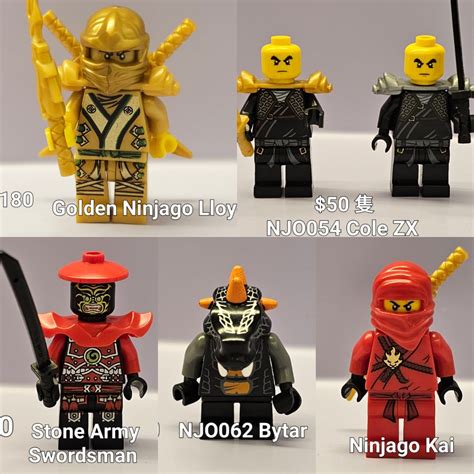 Lego Minifigure Golden Ninjago Lloyd Njo073 Ninjago Kai Njo007 Bytar