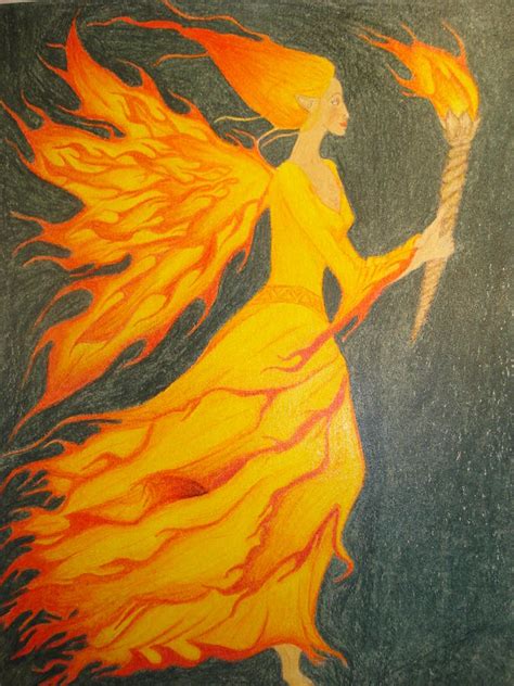 Fire Fairy Drawing By Tonya Hoffe