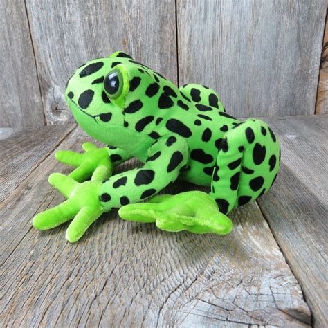 Green Spotted Poison Arrow Frog Plush Fiesta Toys Realistic Stuffed