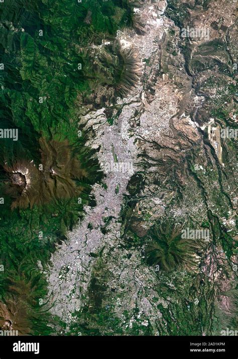 Quito Ecuador Satellite Image Of Quito Grey The Capital City Of