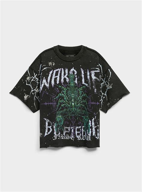 Rhinestone Mutant Scorpion Faded Look T Shirt First Row Shop Mens