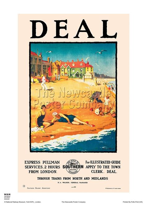 Deal Kent Vintage Railway Travel Poster