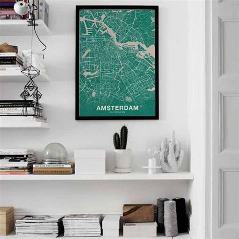 AMSTERDAM Netherlands Holland Map Poster Color Hometown City - Etsy