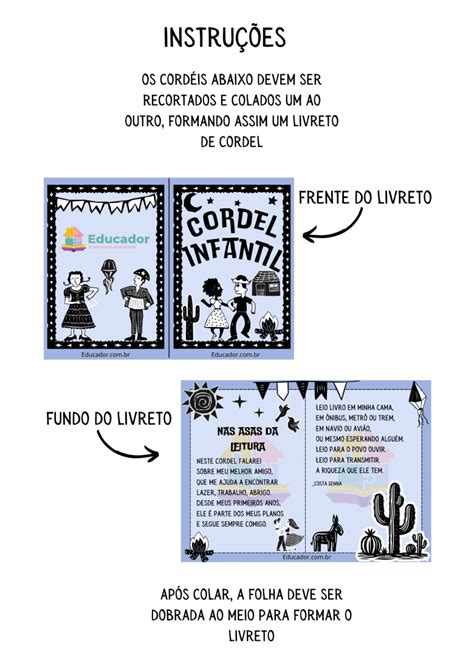 Como Fazer Um Cordel Infantil - Literatura de cordel infantil para imprimir - Educador