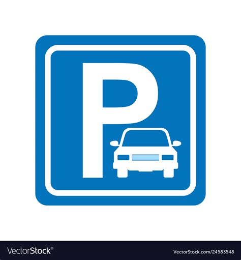 Parking zone sign isolated icon Royalty Free Vector Image