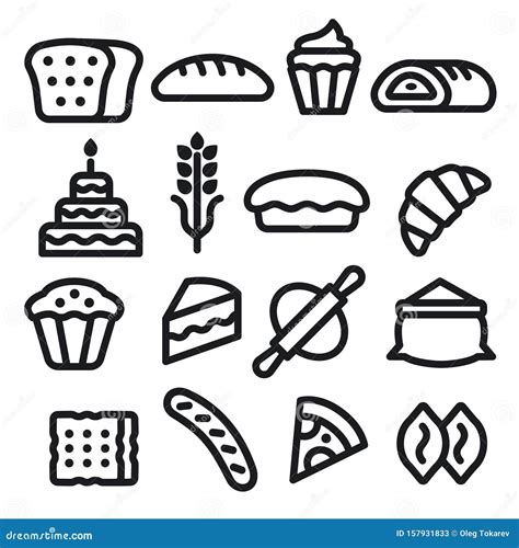 Bakery Icons Stock Vector Illustration Of Collection 157931833