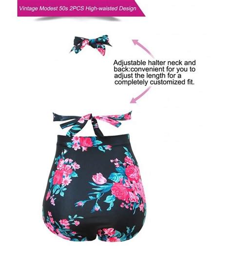 Swimsuits For Women Swimwear Bikini Push Up High Waisted Floral Print Bikini Set Black Floral