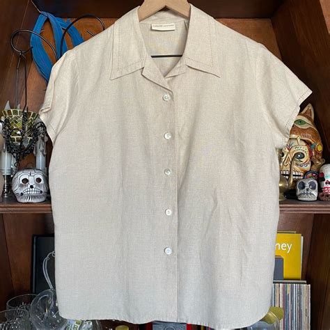 Vintage Valerie Separates Linen Shirt Size Medium Gem