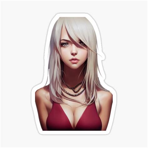 Pinup Anime Blonde Boobs Girl Sticker For Sale By Osy Redbubble