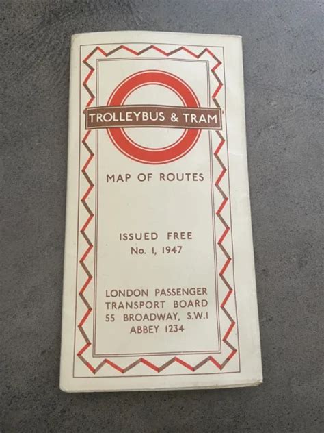 1947 No1 Trolleybus And Tram Map Of Routes London Transport £2500