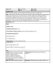 Su Nsg W Soap Note Doc Name Md Date Age Time Sex Female Subjective