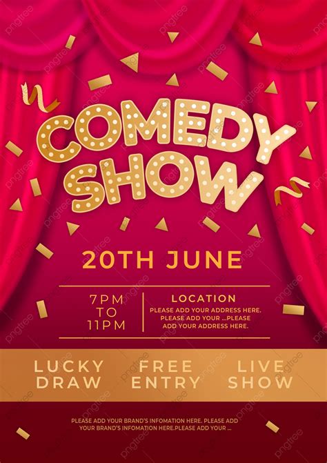 Red Stage Comedy Show Poster Template Download On Pngtree