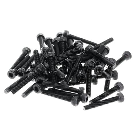 50pcs M3 X20mm Hex Socket Head Screws Black Allen Hexagon Screw Metal