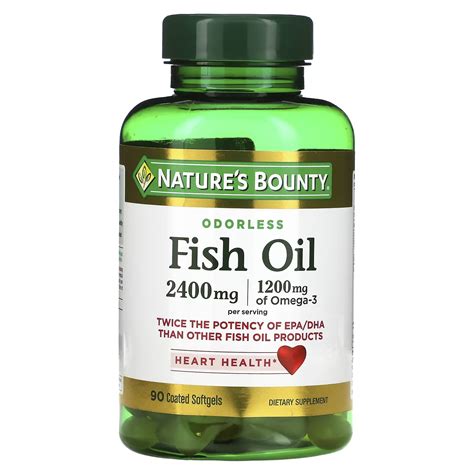 Natures Bounty Odorless Fish Oil 1200 Mg 90 Coated Softgels Lazada Ph