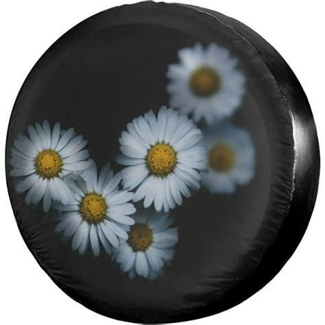 Daisy Flower Spare Tire Cover Waterproof Dust Proof Uv Sun Wheel Tire