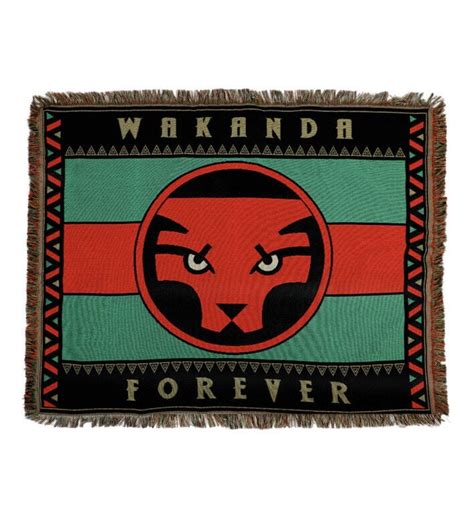 Marvel Wakanda Forever Flag Throw By Heroes & Villains 48" x 60 ...