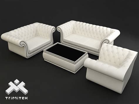 Chesterfield style furniture collection | CGTrader