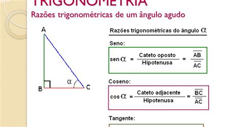 Nossa Matem Tica Trigonometria No Tri Ngulo Ret Ngulo