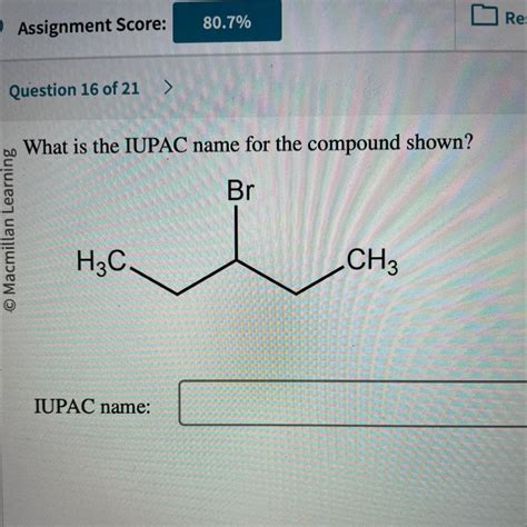 What Is The Iupac Name For The Compound Shown Brainly