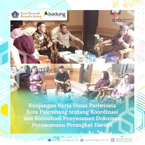 Kunjungan Kerja Dinas Pariwisata Kota Palembang Tentang Koordinasi Dan