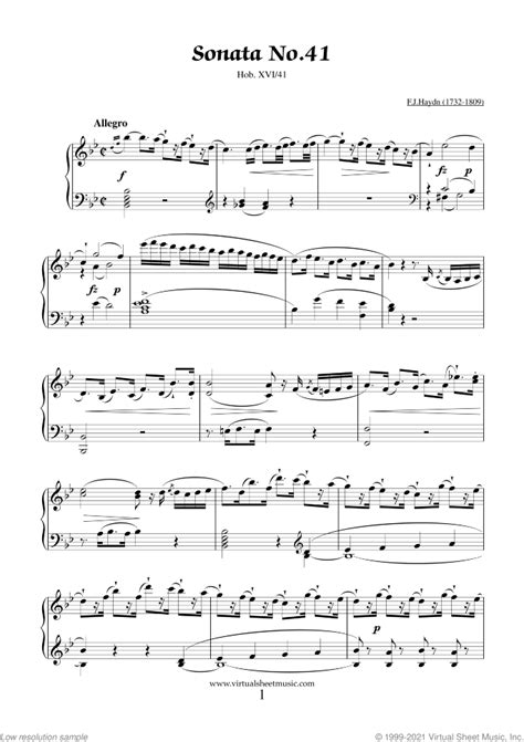 Haydn Piano Sonatas Coll 5 Hob XVI 41 52 Sheet Music PDF