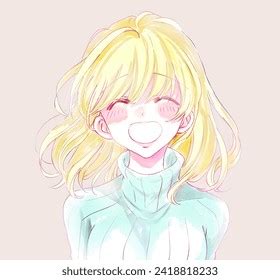 Illustration Cute Smiling Blonde Woman Stock Illustration 2418818233 Shutterstock