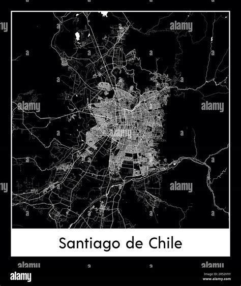 Minimal city map of Santiago de Chile (Chile South America Stock Vector ...