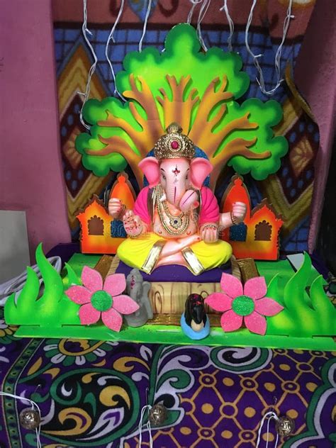 Eco Friendly Ganpati Decoration At Home Photos