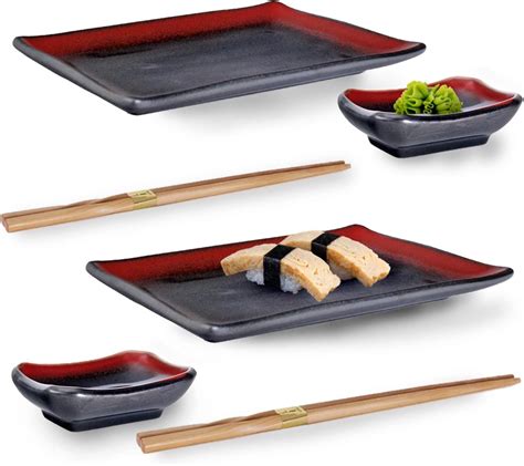 Amazon Sendan Colors Navy Blue Sushi For Two Set Sushi Plates