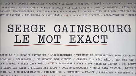 Exposition Serge Gainsbourg Le Mot Exact Centre Pompidou Paris