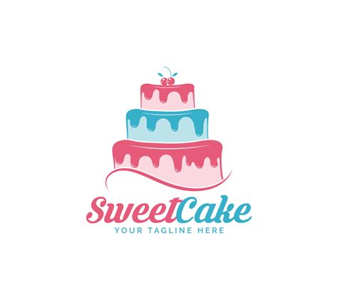 Sweet Cake logo design on white background, Vector illustration ...