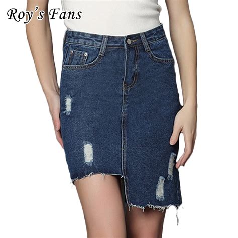 Roys Fans Fashion Women Denim Skirt Summer Above Knee Straight Skirt