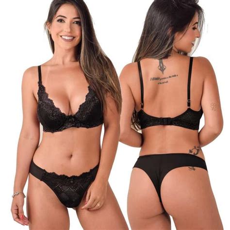 Kit Conjuntos Lingerie Feminina Atacado De Calcinha Fio Duplo E Suti Bojo Triangular C S