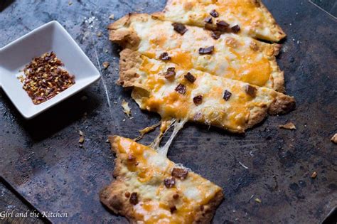 Crispy Cheesy Bacon Flatbread Girl And The Kitchen