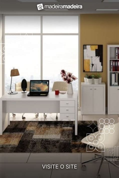 Conjunto Home Office Pe As Escrivaninha Gavetas Estantes E