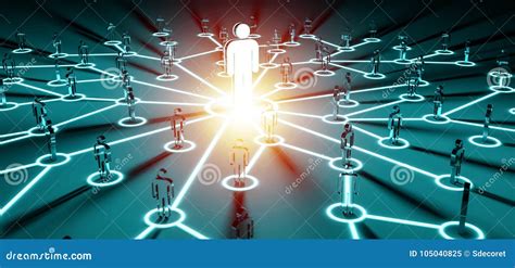 Leader Connecting A Group Of People 3d Rendering Stock Illustration