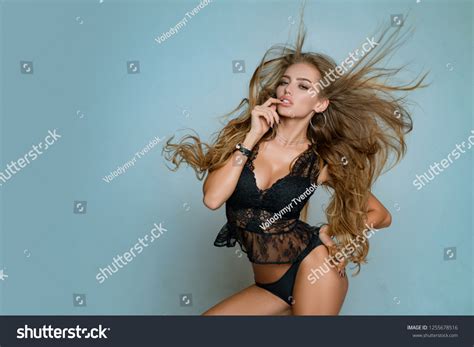 Lingerie Model Beautiful Woman Black Lingerie Stock Photo 1255678516 Shutterstock