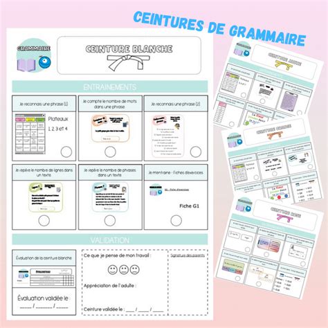 Ceintures de compétences CE1 Grammaire La classe de Clara CMP