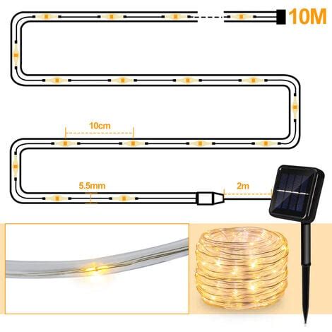 Solar Lichterketten Lichtschlauch 8 Modi Lichter Fuer Party Garden Home