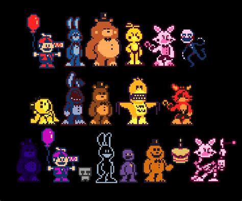 I Made Most Of The Fnaf Characters Into Nes Esque Sprites Hope You