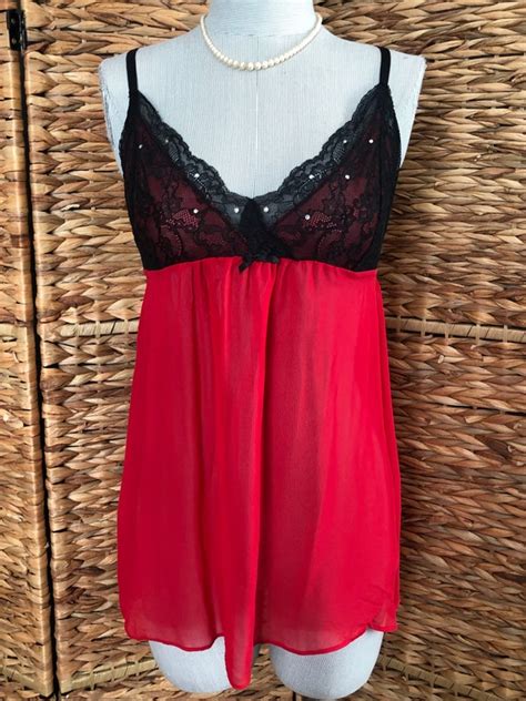 Babydoll Lingerie Gilligan O Malley S Sheer Red An Gem