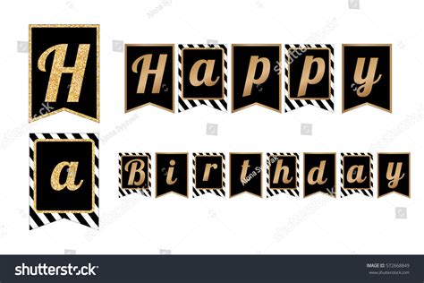 Happy Birthday Banner Printable Black And White Diy Banner Happy